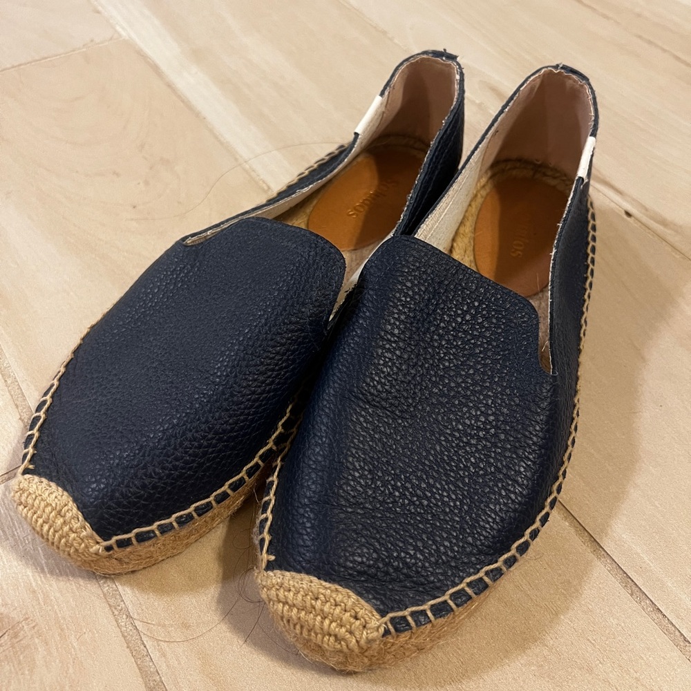 Blue “leather” Soludos Platform Espadrilles